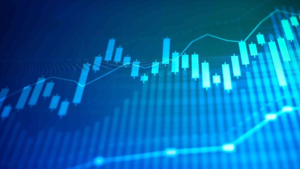Gráfico de barras e linha ascendente representando indicadores econômicos