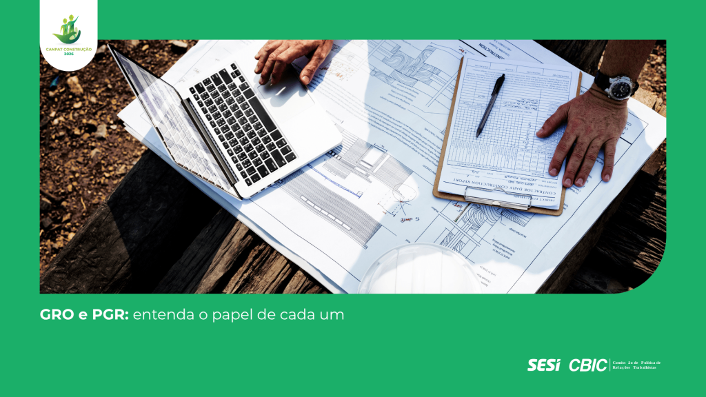 Ilustração sobre gestão de riscos ocupacionais e segurança do trabalho